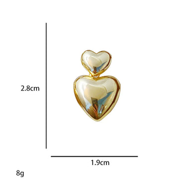 1 Pair Simple Style Heart Shape Plating Alloy 14k Gold Plated Silver Plated Drop Earrings