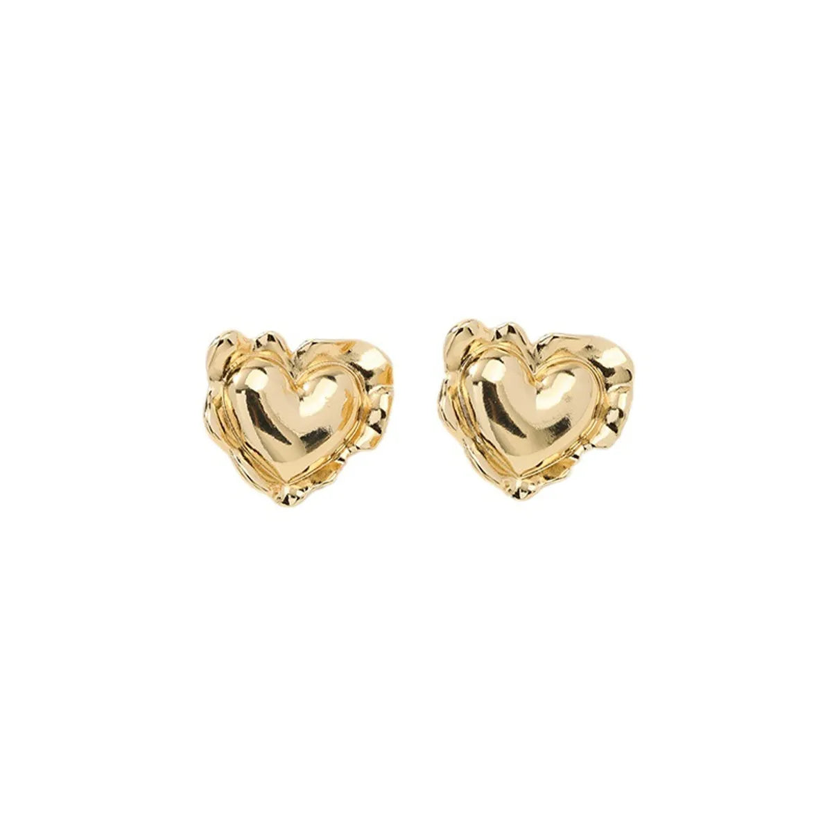 1 Pair Simple Style Heart Shape Plating Alloy Ear Studs