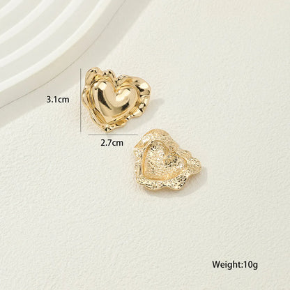 1 Pair Simple Style Heart Shape Plating Alloy Ear Studs