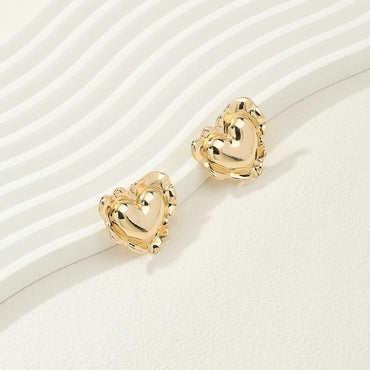 1 Pair Simple Style Heart Shape Plating Alloy Ear Studs