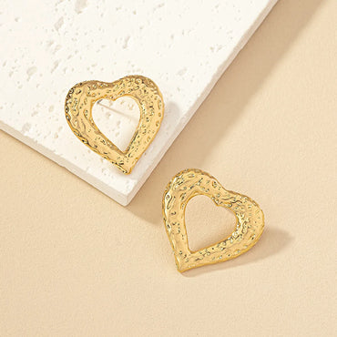 1 Pair Simple Style Heart Shape Plating Alloy Earrings