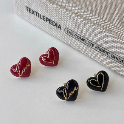 1 Pair Simple Style Heart Shape Plating Alloy Gold Plated Ear Studs