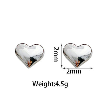 1 Pair Simple Style Heart Shape Plating Alloy Gold Plated Ear Studs