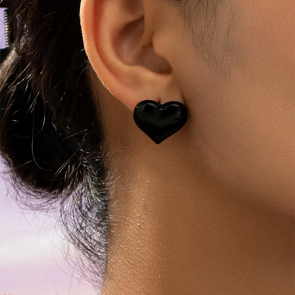 1 Pair Simple Style Heart Shape Plating Alloy Gold Plated Ear Studs