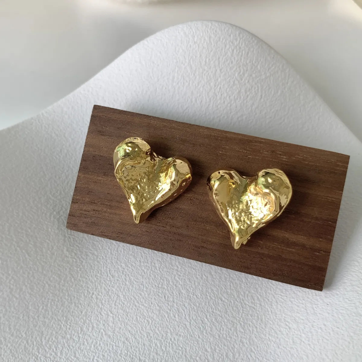 1 Pair Simple Style Heart Shape Plating Copper 18K Gold Plated Ear Studs