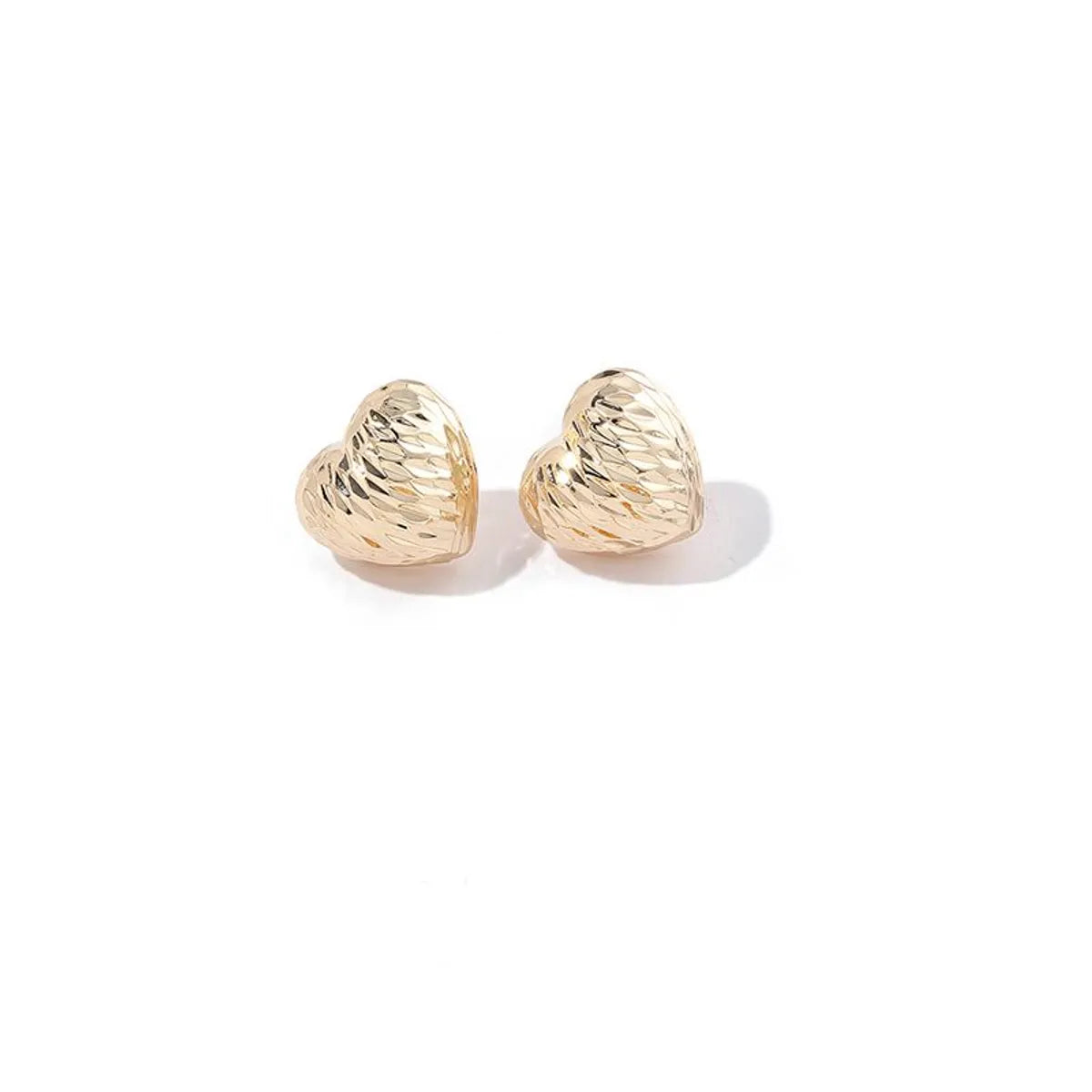 1 Pair Simple Style Heart Shape Plating Copper 18k Gold Plated White Gold Plated Ear Studs