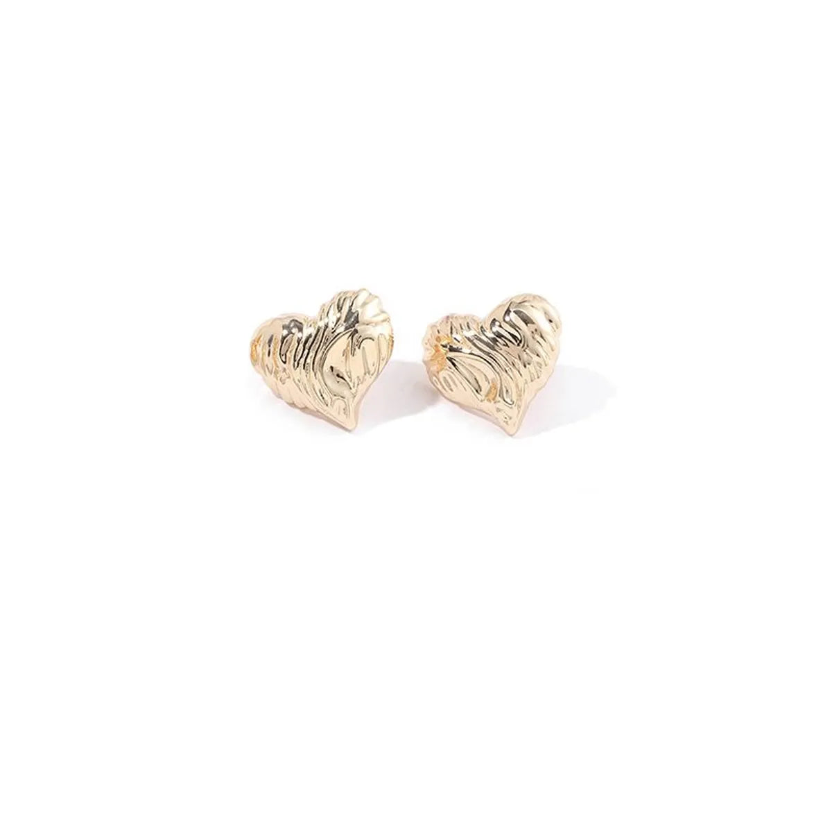 1 Pair Simple Style Heart Shape Plating Copper 18k Gold Plated White Gold Plated Ear Studs