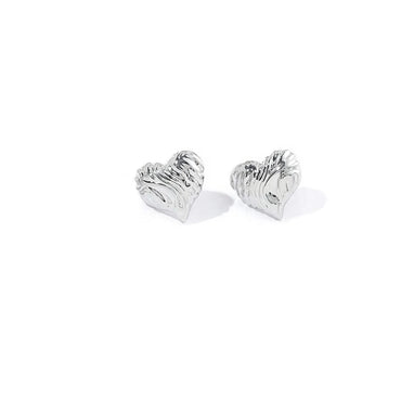 1 Pair Simple Style Heart Shape Plating Copper 18k Gold Plated White Gold Plated Ear Studs