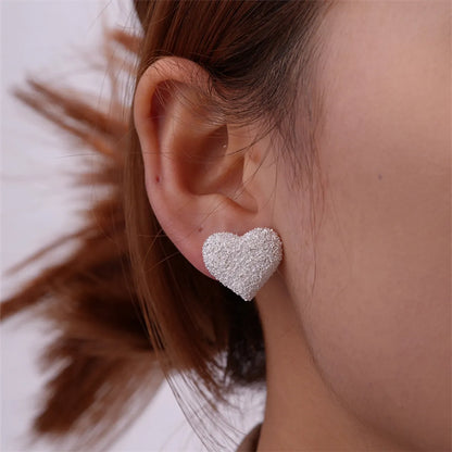 1 Pair Simple Style Heart Shape Plating Copper Gold Plated Ear Studs