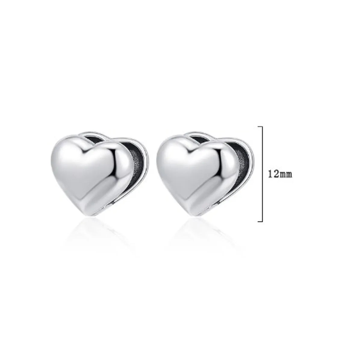 1 Pair Simple Style Heart Shape Plating Copper White Gold Plated Ear Studs