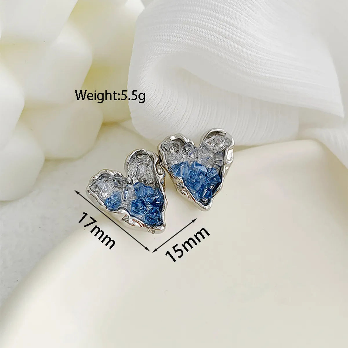 1 Pair Simple Style Heart Shape Plating Inlay Alloy Artificial Rhinestones White Gold Plated Gold Plated Ear Studs