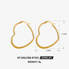 1 Pair Simple Style Heart Shape Plating 304 Stainless Steel 18K Gold Plated Earrings