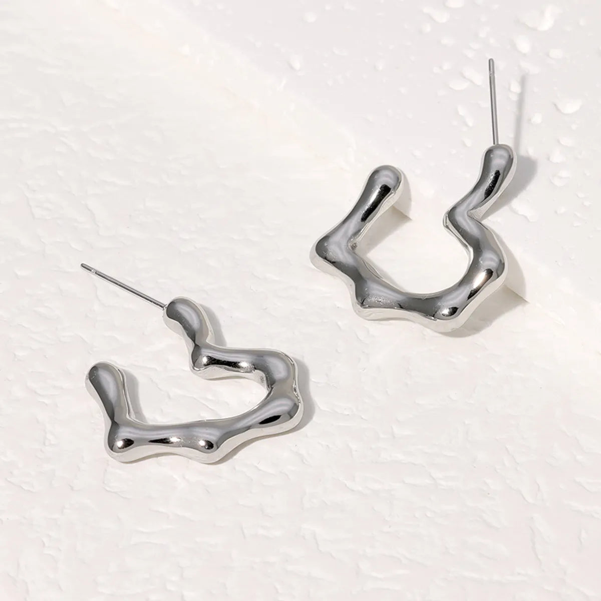 1 Pair Simple Style Heart Shape Plating Stainless Steel Ear Studs