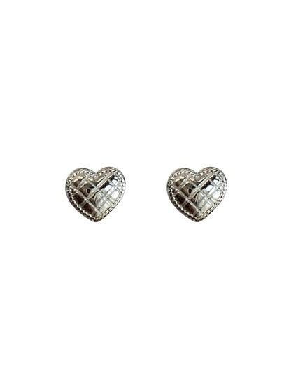 1 Pair Simple Style Heart Shape Plating Sterling Silver Ear Studs