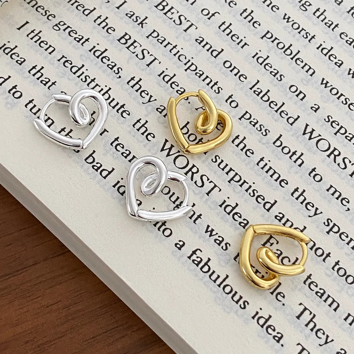 1 Pair Simple Style Heart Shape Plating Sterling Silver Gold Plated Ear Studs