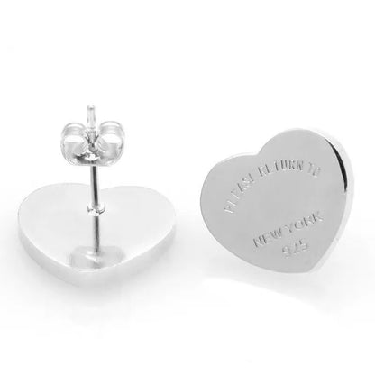 1 Pair Simple Style Heart Shape Stainless Steel Ear Studs