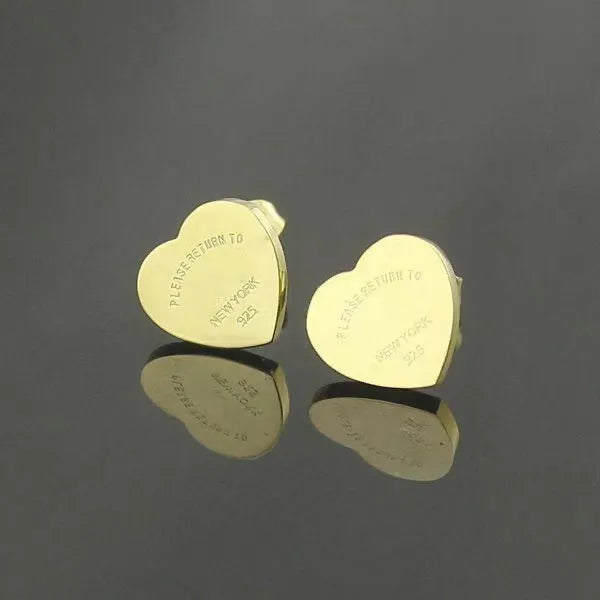 1 Pair Simple Style Heart Shape Stainless Steel Ear Studs