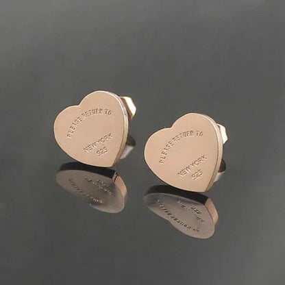 1 Pair Simple Style Heart Shape Stainless Steel Ear Studs