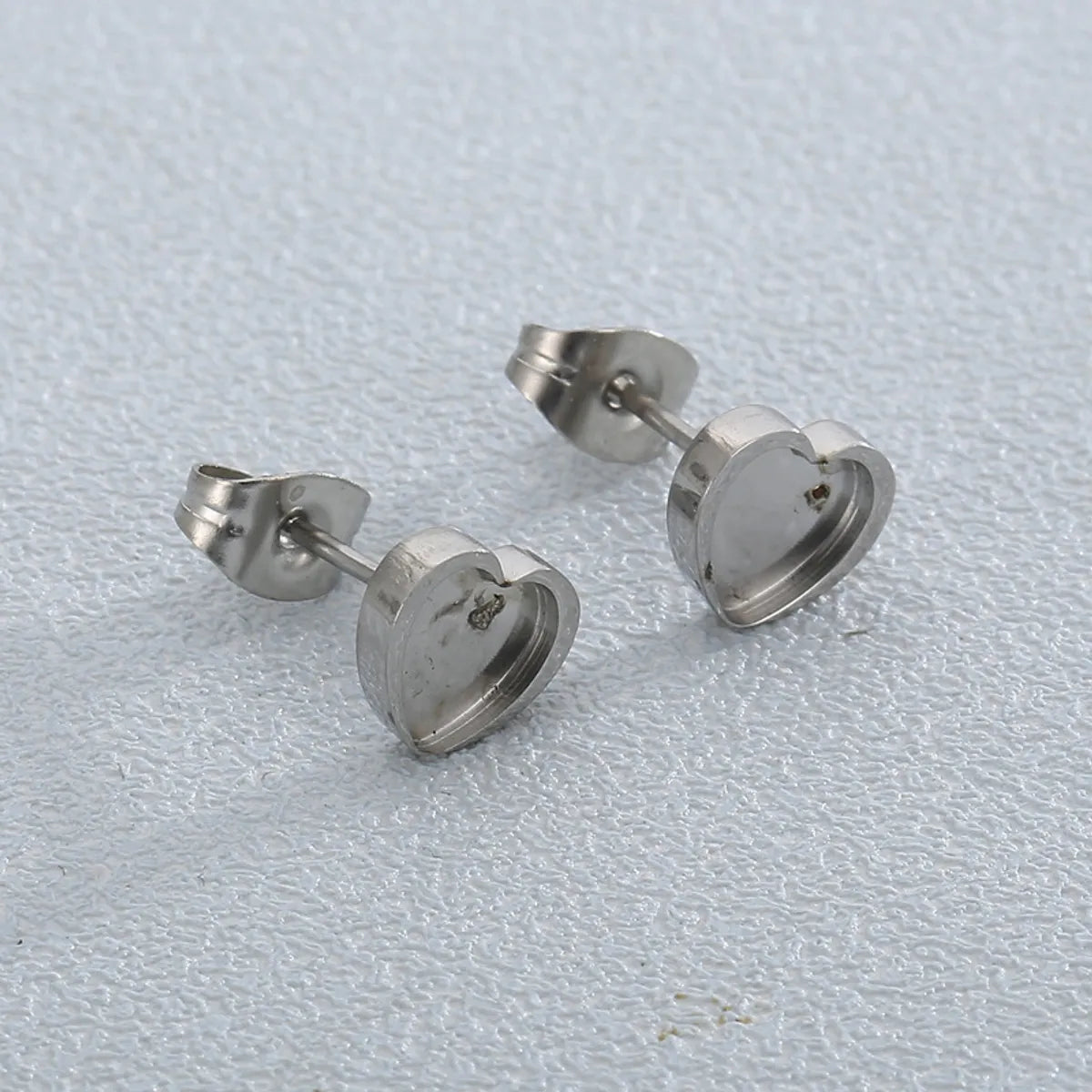 1 Pair Simple Style Heart Shape Stainless Steel Ear Studs