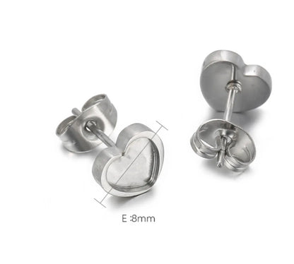 1 Pair Simple Style Heart Shape Stainless Steel Ear Studs