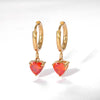 1 Pair Simple Style Heart Shape Stainless Steel Inlay Zircon Drop Earrings