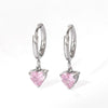 1 Pair Simple Style Heart Shape Stainless Steel Inlay Zircon Drop Earrings