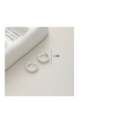 1 Pair Simple Style Heart Shape Sterling Silver Earrings