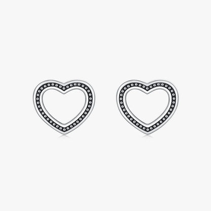 1 Pair Simple Style Heart Shape Sterling Silver Plating Three-dimensional Silver Plated Ear Studs