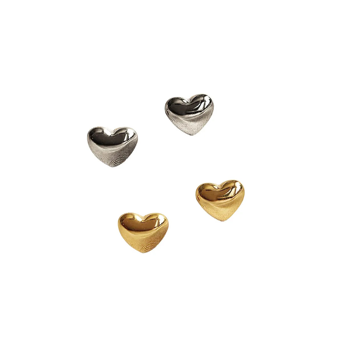 1 Pair Simple Style Heart Shape Titanium Steel Ear Line Ear Studs