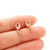 1 Pair Simple Style Human Plating Stainless Steel 18K Gold Plated Ear Studs