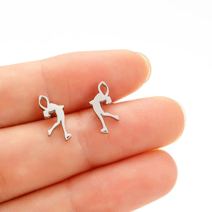 1 Pair Simple Style Human Plating Stainless Steel 18K Gold Plated Ear Studs