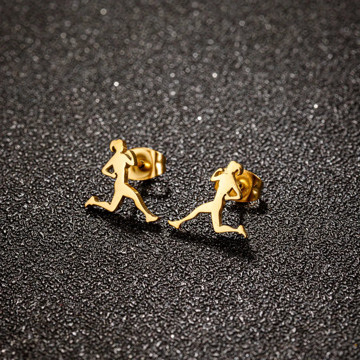 1 Pair Simple Style Human Plating Stainless Steel 18K Gold Plated Ear Studs