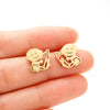 1 Pair Simple Style Human Plating Stainless Steel 18K Gold Plated Ear Studs