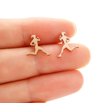 1 Pair Simple Style Human Plating Stainless Steel 18K Gold Plated Ear Studs