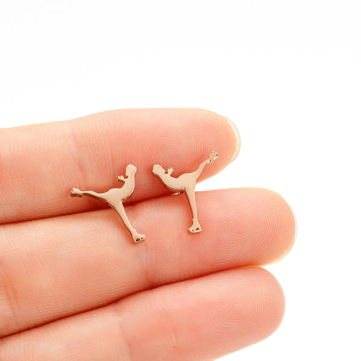 1 Pair Simple Style Human Plating Stainless Steel 18K Gold Plated Ear Studs