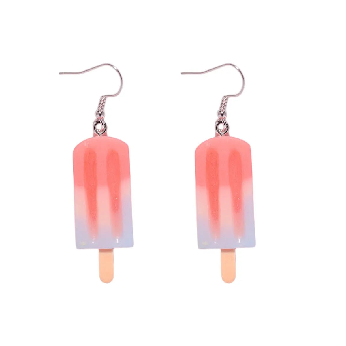 1 Pair Simple Style Ice Cream Patchwork Plastic Resin Drop Earrings