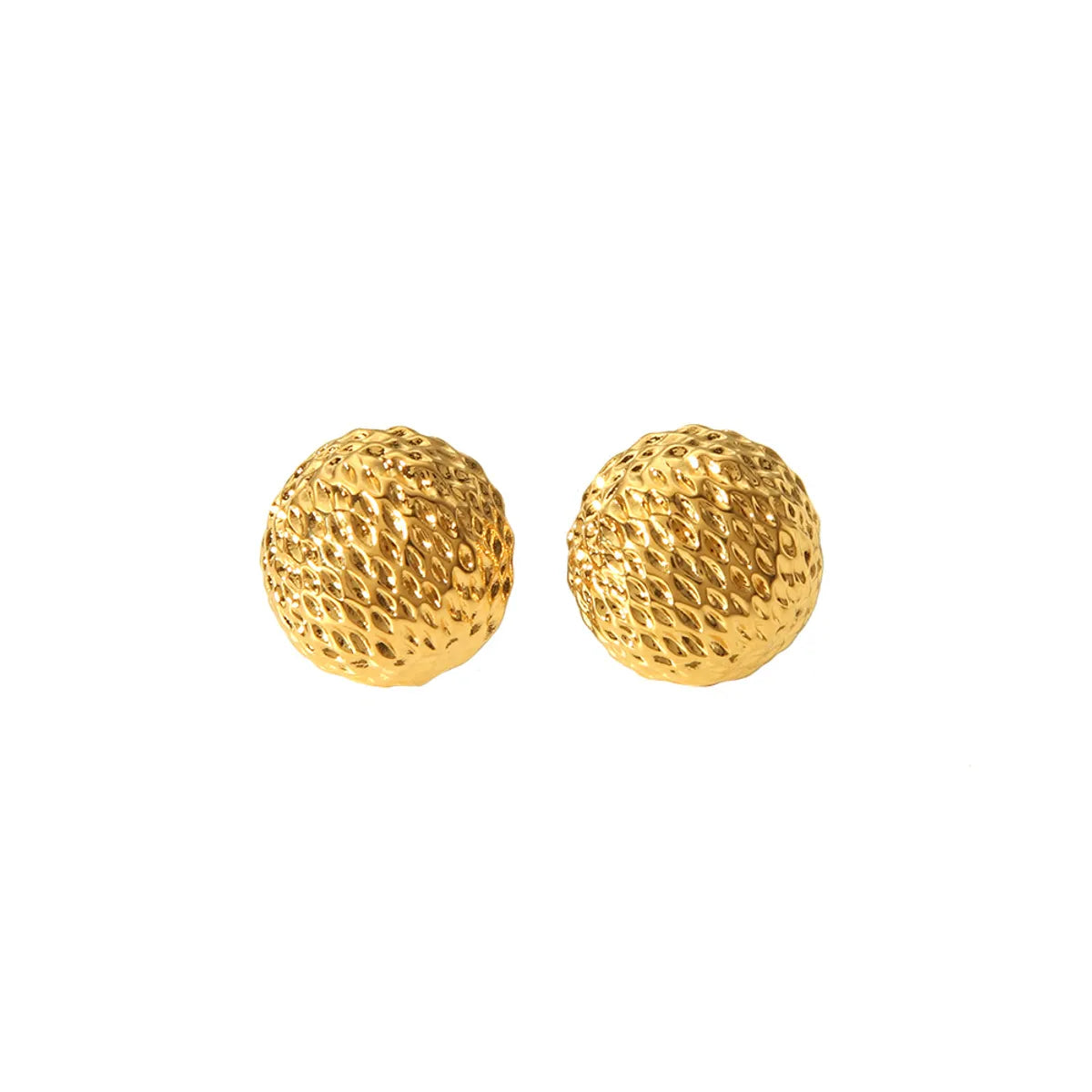 1 Pair Simple Style IG Style Round Plating 304 Stainless Steel Ear Studs