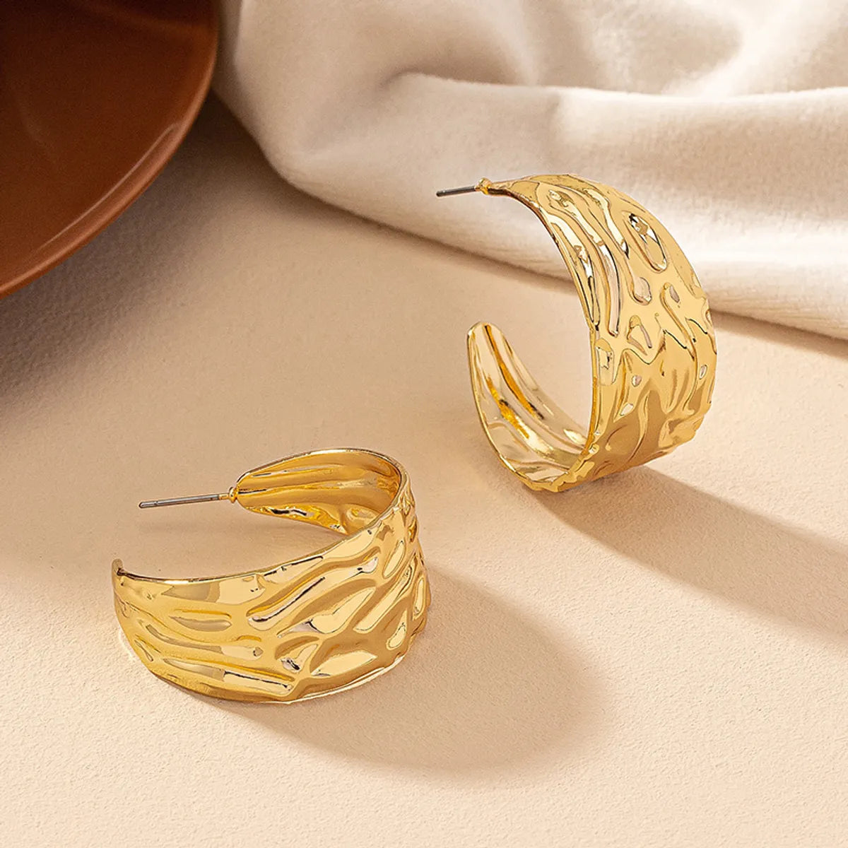 1 Pair Simple Style Irregular Geometric Plating Alloy Ear Studs