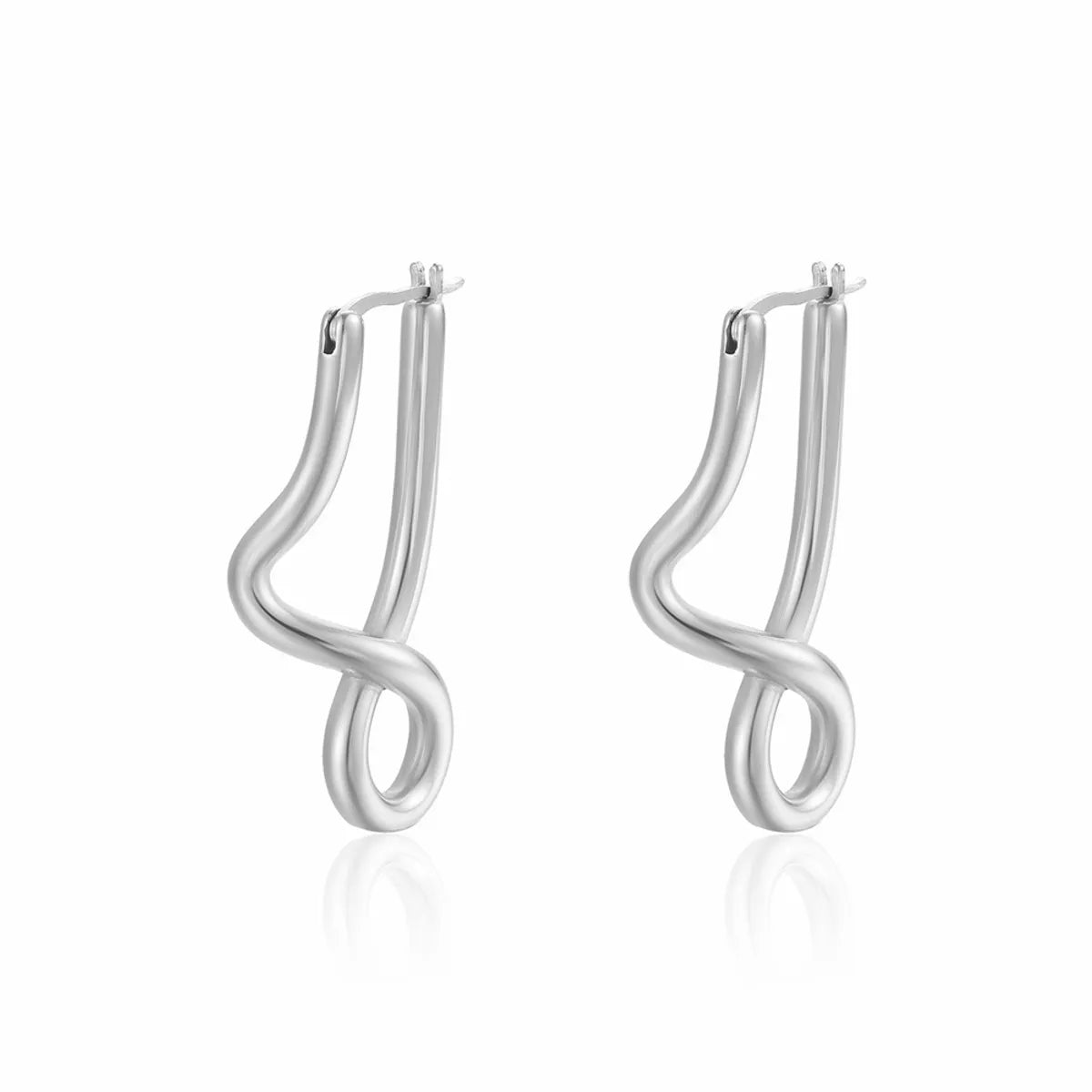 1 Pair Simple Style Irregular Geometric Plating Titanium Steel Earrings