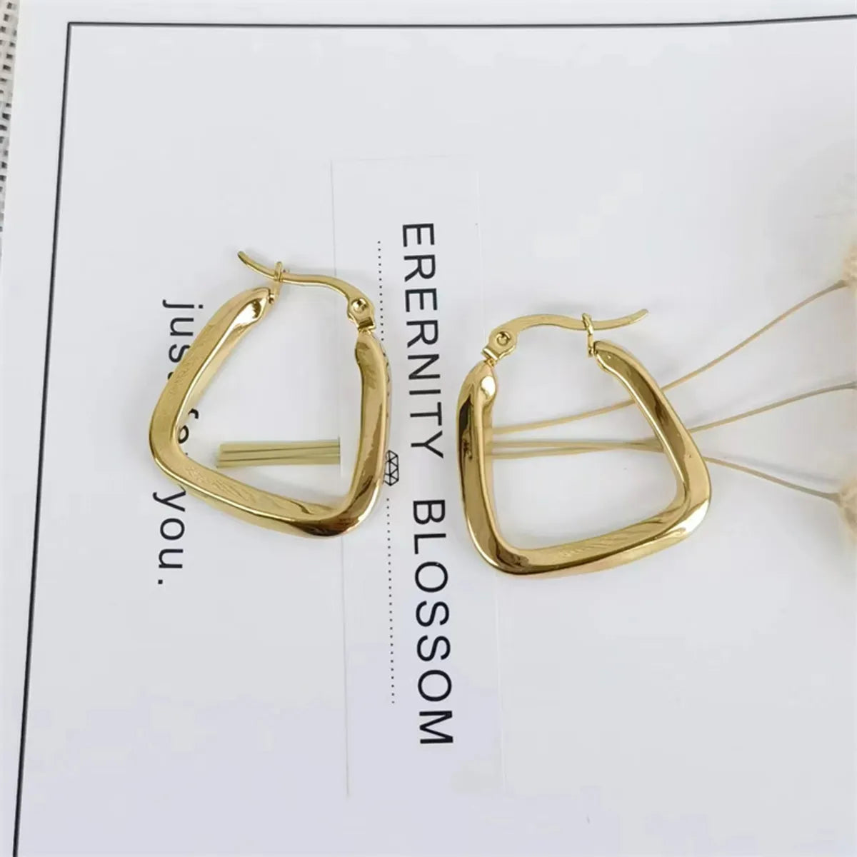 1 Pair Simple Style Irregular Geometric Stainless Steel Plating Ear Studs