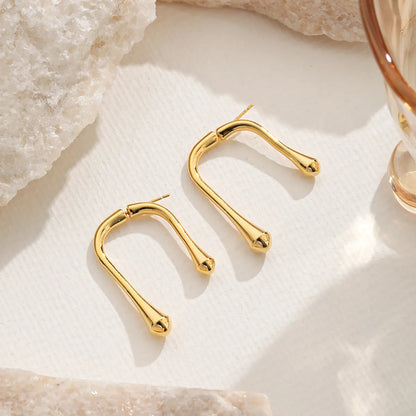 1 Pair Simple Style Irregular Plating Copper 18K Gold Plated Silver Plated Drop Earrings