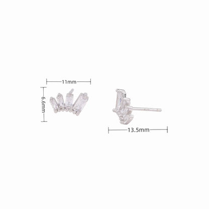 1 Pair Simple Style Irregular Plating Inlay Sterling Silver Zircon Ear Studs