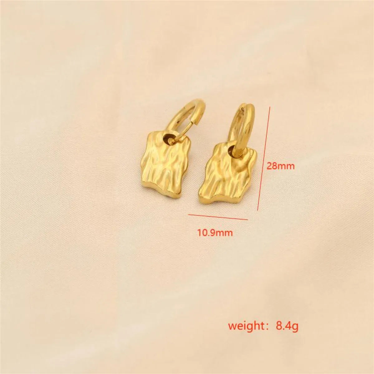 1 Pair Simple Style Irregular Plating Stainless Steel 18k Gold Plated Drop Earrings