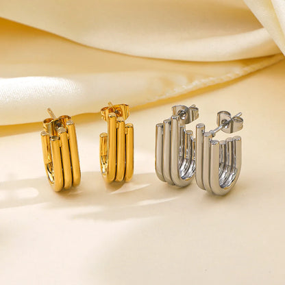 1 Pair Simple Style Irregular Plating Stainless Steel 18k Gold Plated Ear Studs