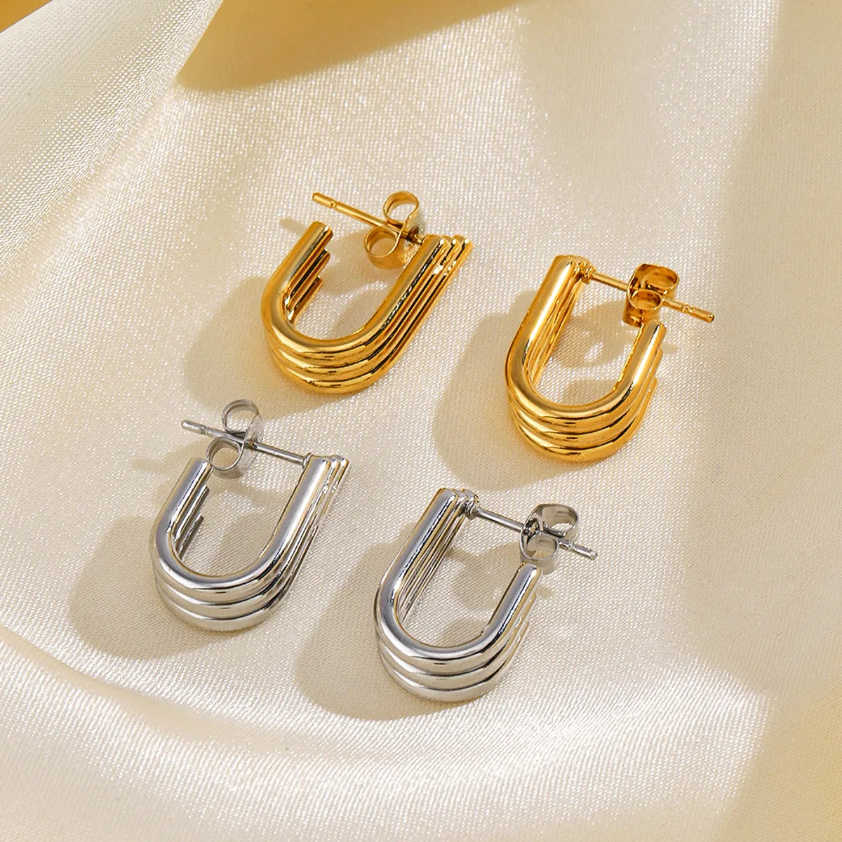 1 Pair Simple Style Irregular Plating Stainless Steel 18k Gold Plated Ear Studs