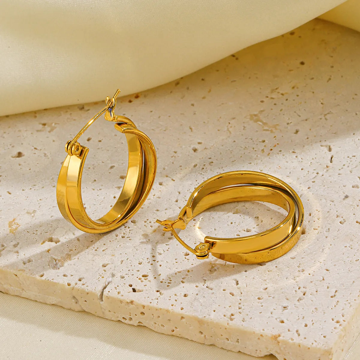 1 Pair Simple Style Irregular Plating Stainless Steel 18k Gold Plated Earrings