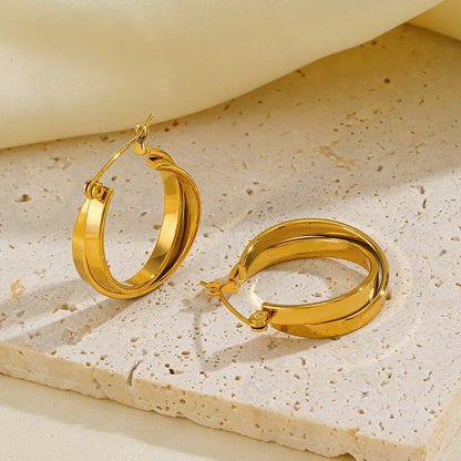 1 Pair Simple Style Irregular Plating Stainless Steel 18k Gold Plated Earrings