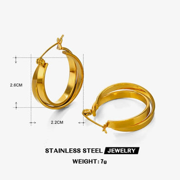 1 Pair Simple Style Irregular Plating Stainless Steel 18k Gold Plated Earrings