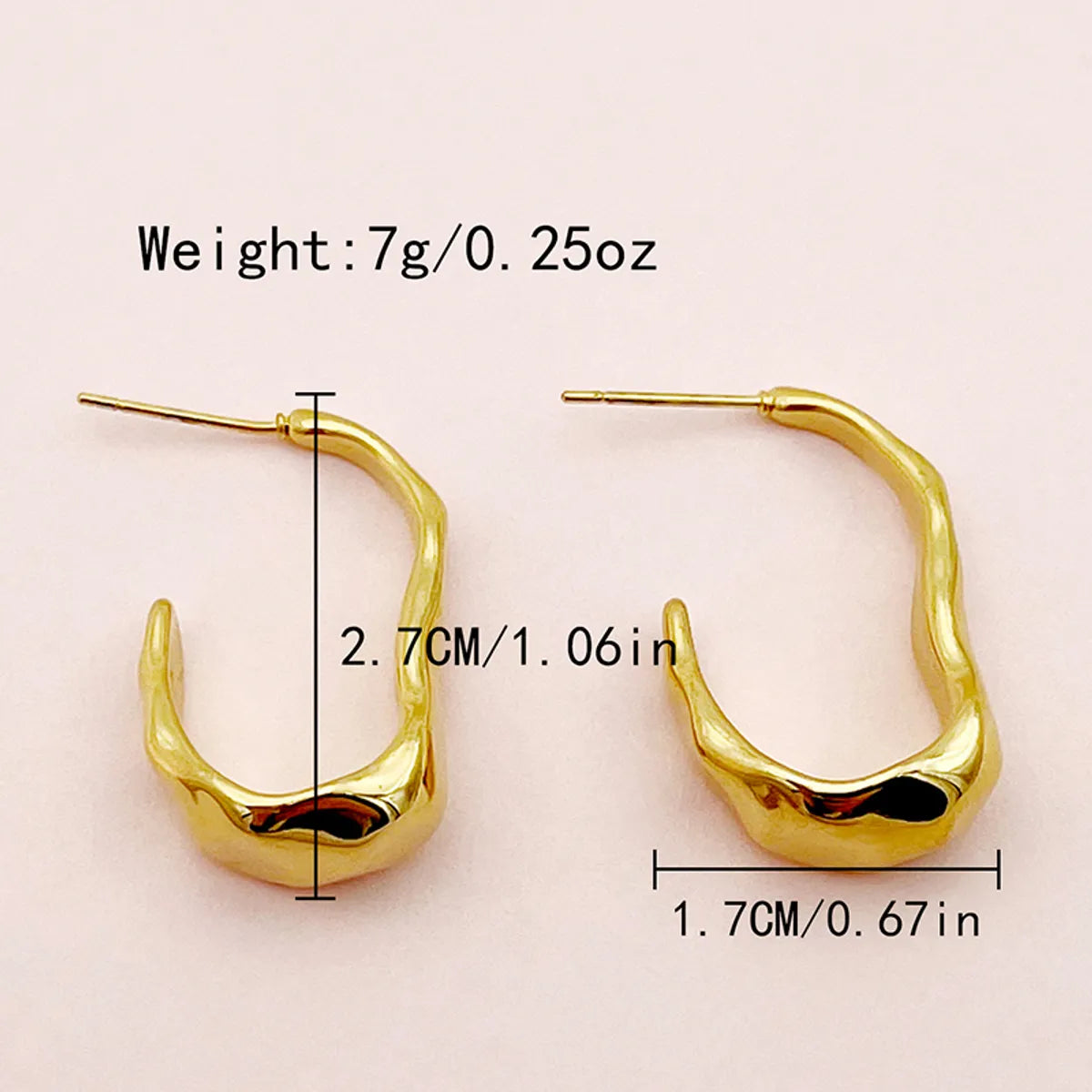 1 Pair Simple Style Irregular Plating Stainless Steel Ear Studs