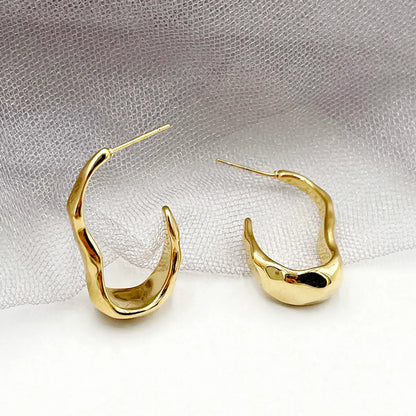 1 Pair Simple Style Irregular Plating Stainless Steel Ear Studs